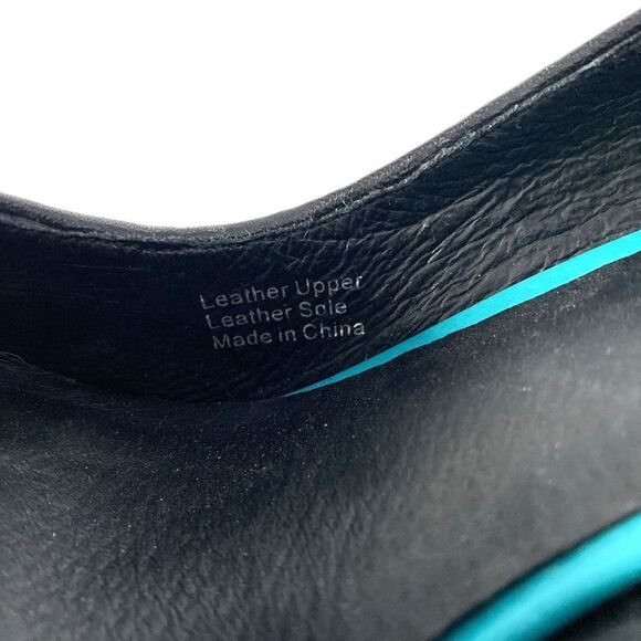 L.A.M.B. Bee Pump Perforated Mesh Leather Black Green Point Toe Slim Heel Sz 9 - Picture 8 of 13